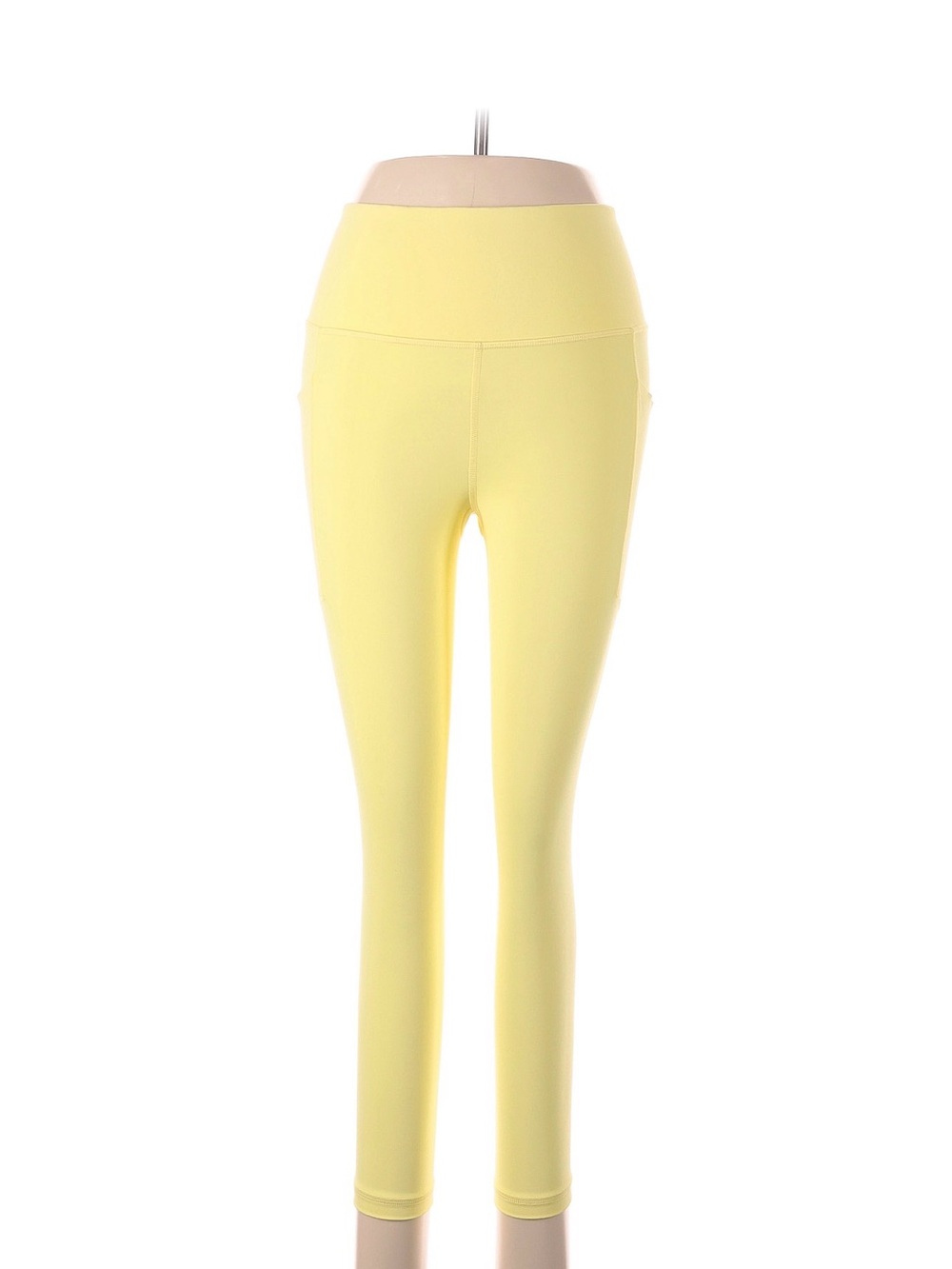 Athleta Lemon Yellow Salutation Stash 7/8 Pocket Leggings